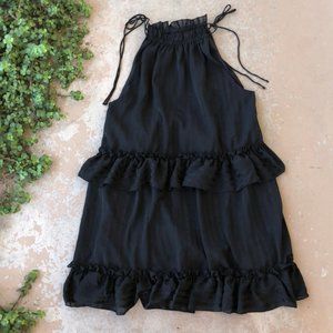NSR Black Babydoll Tiered Swing Dress (S)